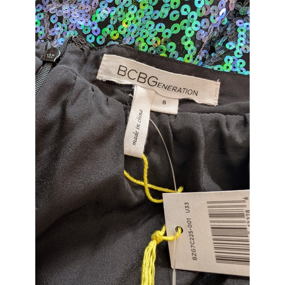 BCBG Mermaid Sequin GREEN BLUE Shorts Size 8 NEW NWT Holiday Chic - Picture 5 of 5